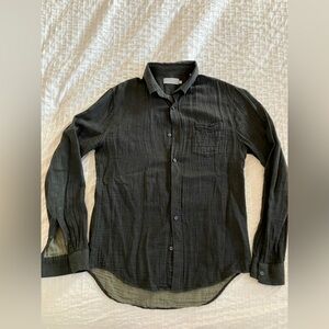 Vince Long Sleeve Green Buttondown Shirt Small